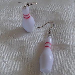 COPY - Bowling Pins Earrings Resin Altered Repurposed Miniature Game Jewelry